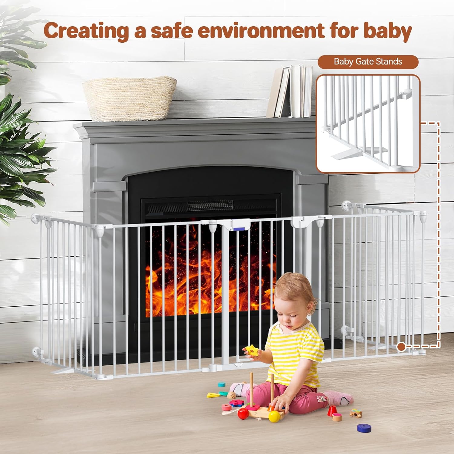 Extra-Wide Adjustable Baby Gate with Auto Close Door