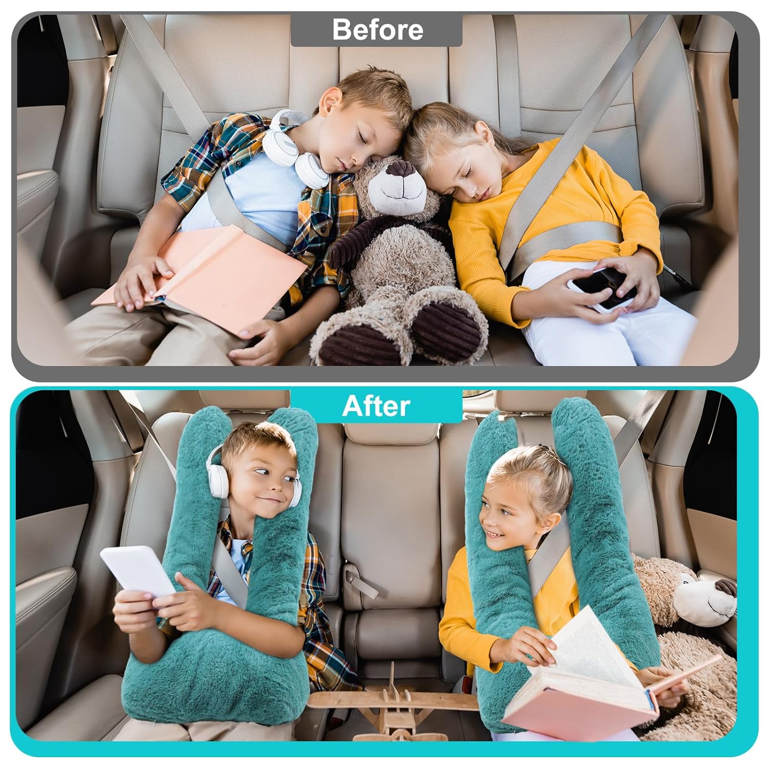 2 Pcs U Shaped Travel Pillow for Car and Plane Use
