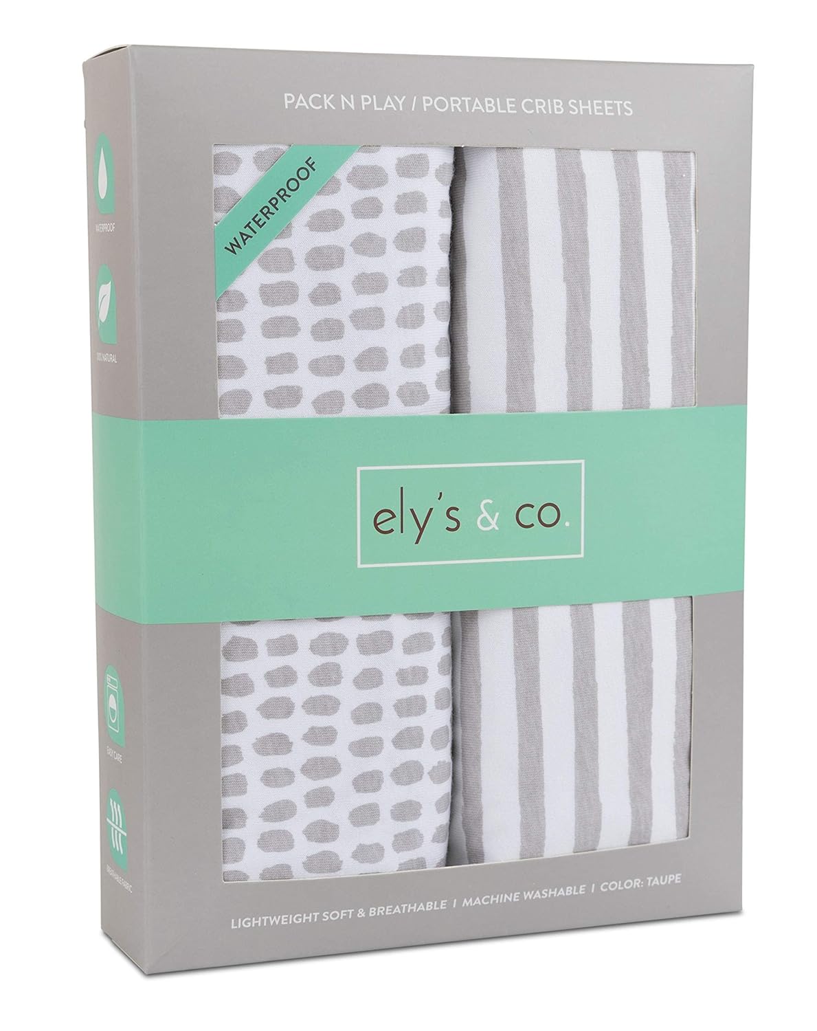 Elys Co Waterproof Bassinet Sheet Bundle