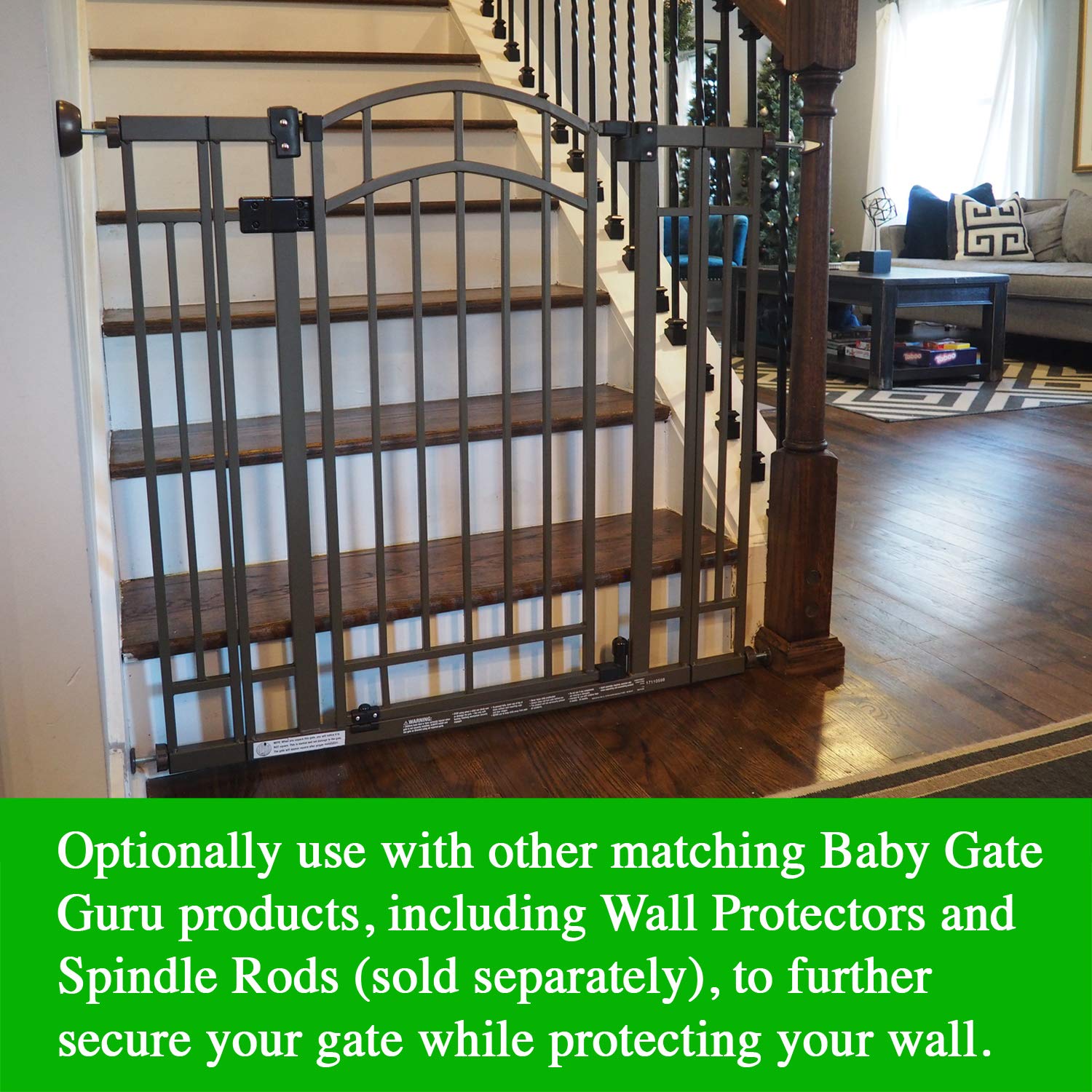 Extra Long M8 Stair Banister Adapter Y-Spindle Rods 2 Pack for Baby Gates