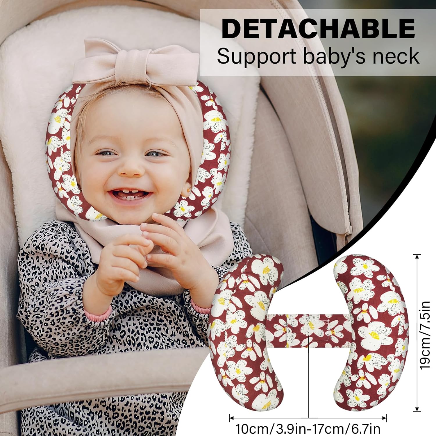 XIGGA Banana-Shaped U-Shaped Two-in-One Travel Pillow for Babies