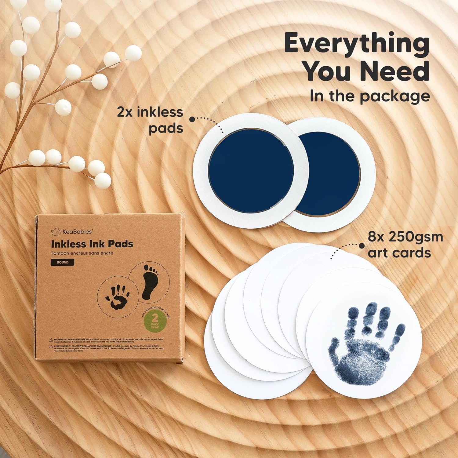 KeaBabies 2-Pack Inkless Hand and Footprint Kits