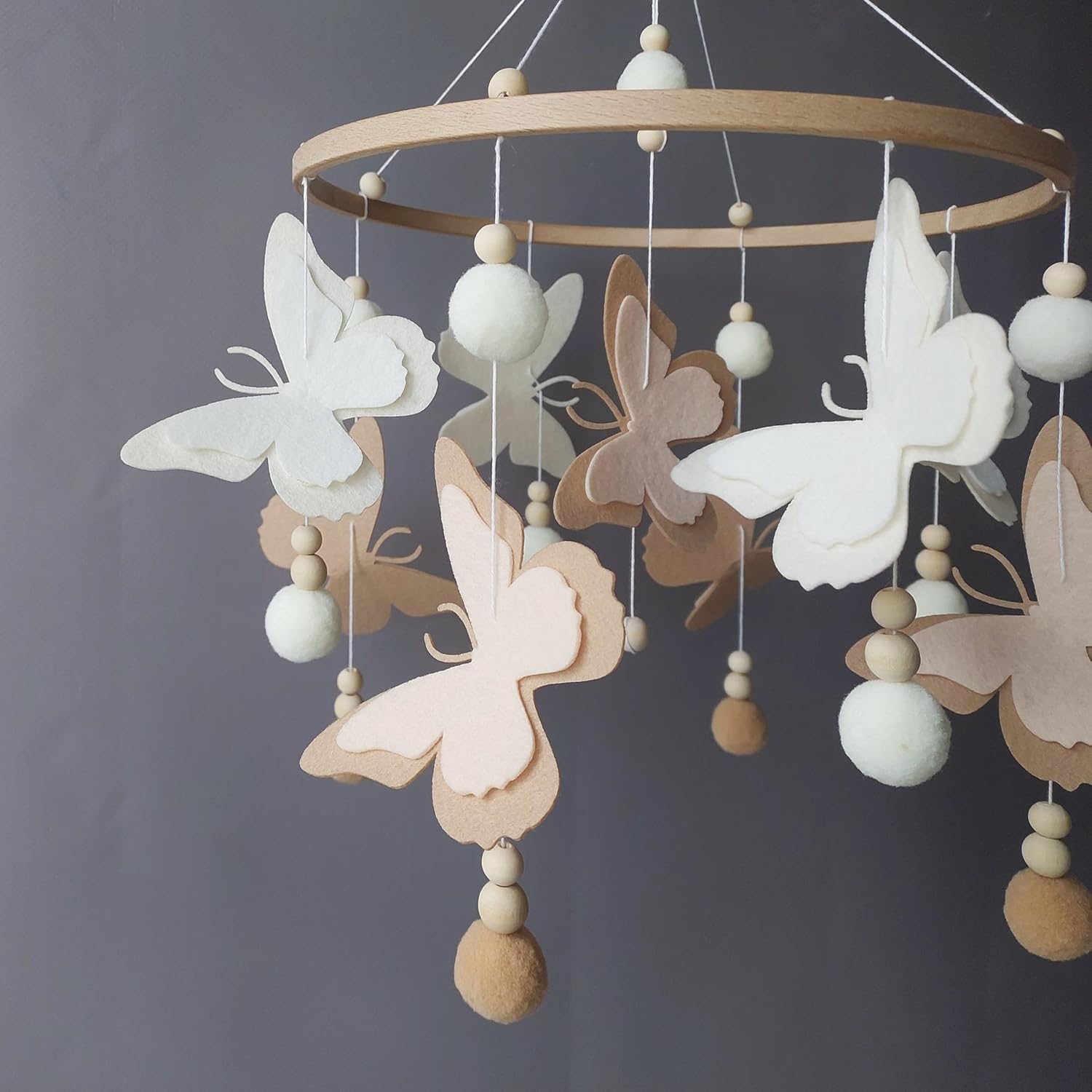 Boho Butterfly Crib Mobile for Baby Girl