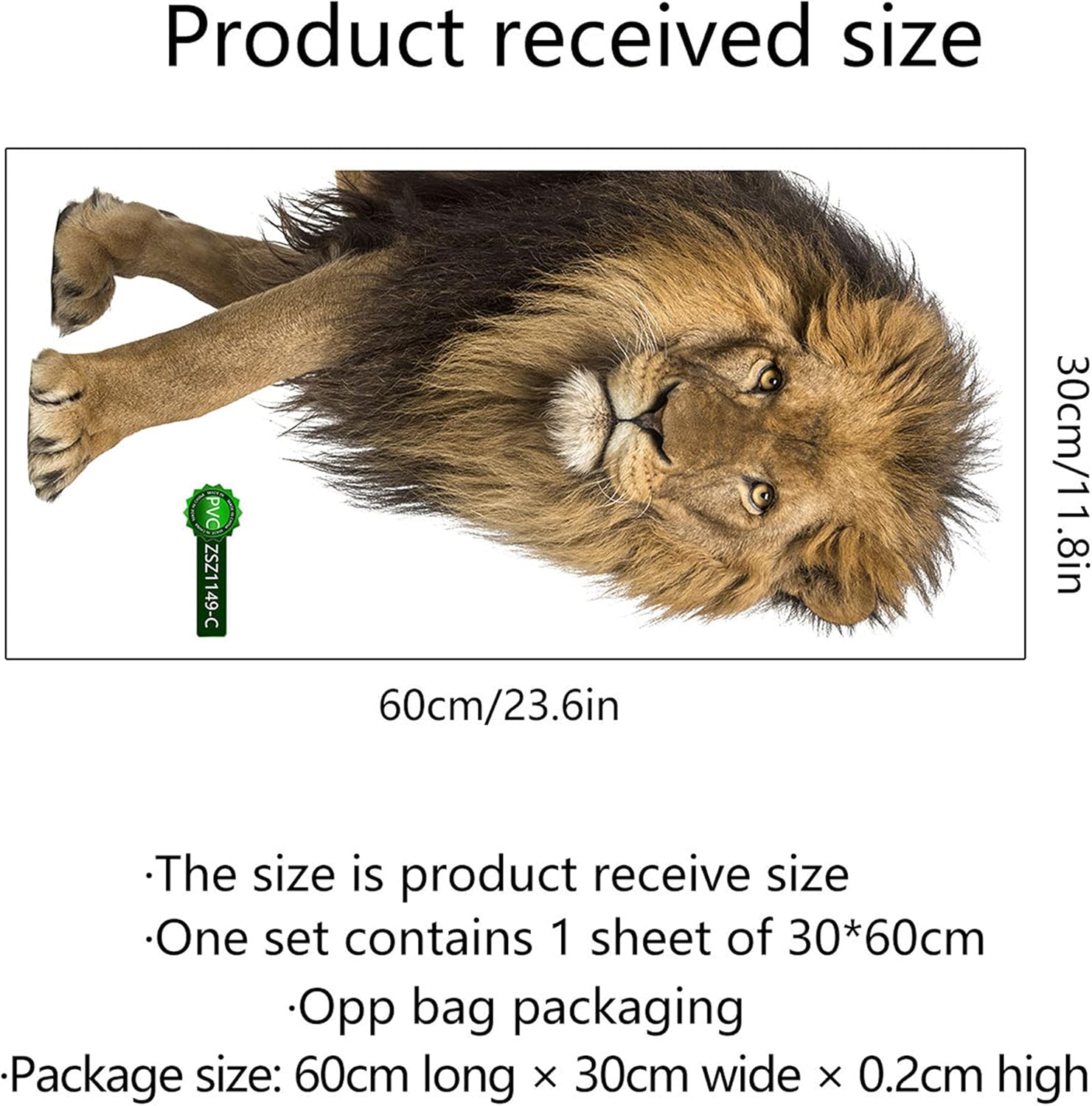 ROFARSO Cool Lion Wall Sticker Decal Art Decor