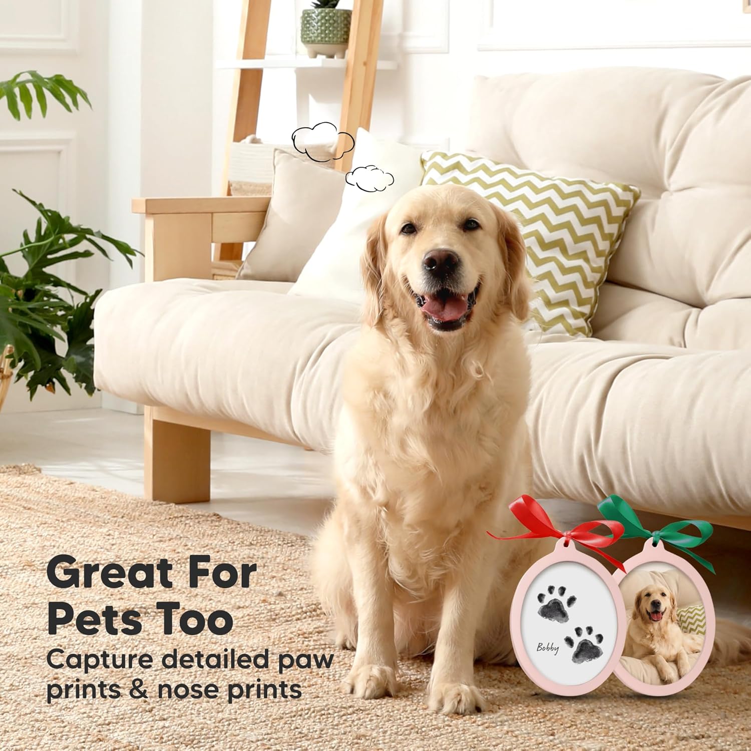 Inkless Baby Hand and Footprint Ornament Kit - Personalized Keepsake for Newborn and Pet Lovers