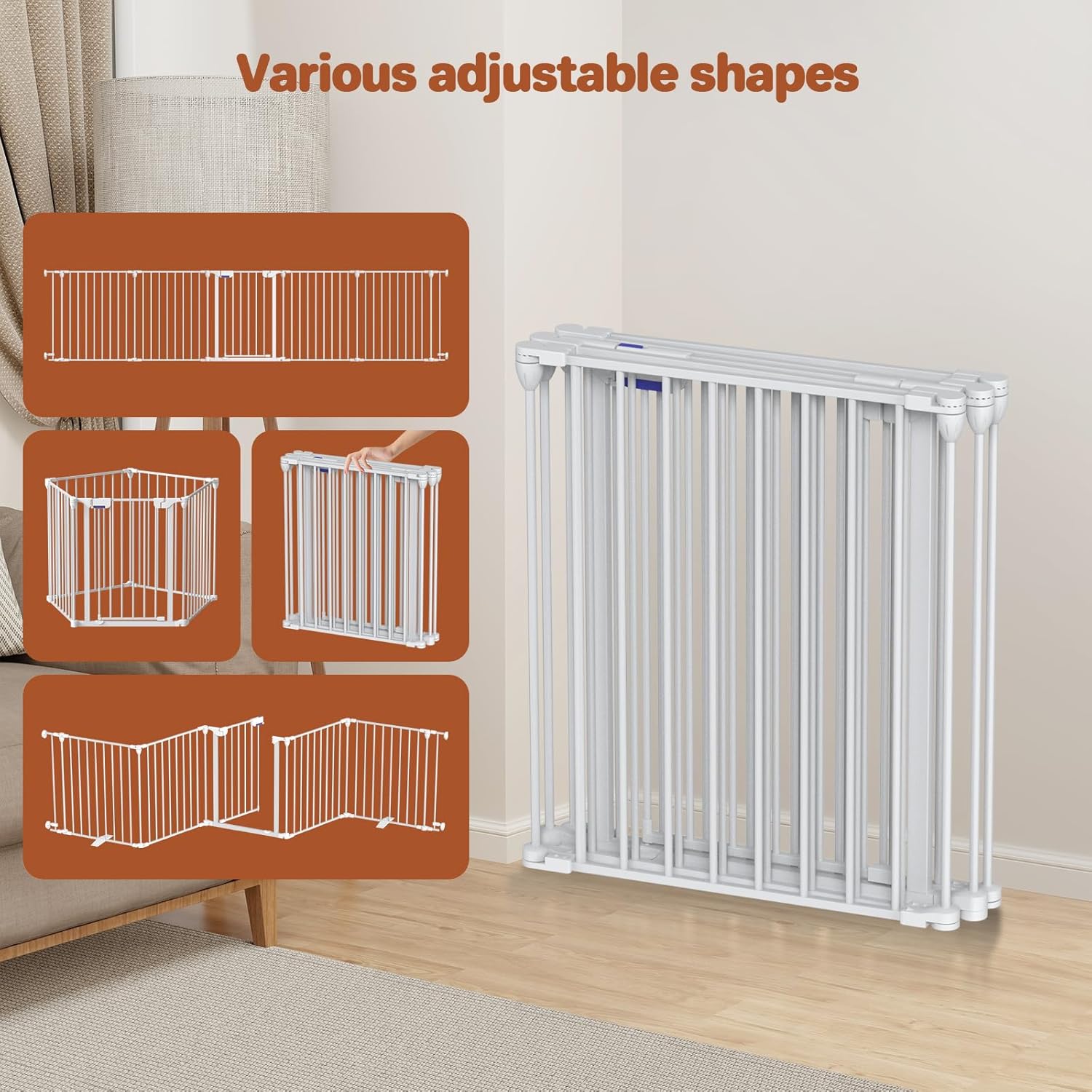 Extra-Wide Adjustable Baby Gate with Auto Close Door