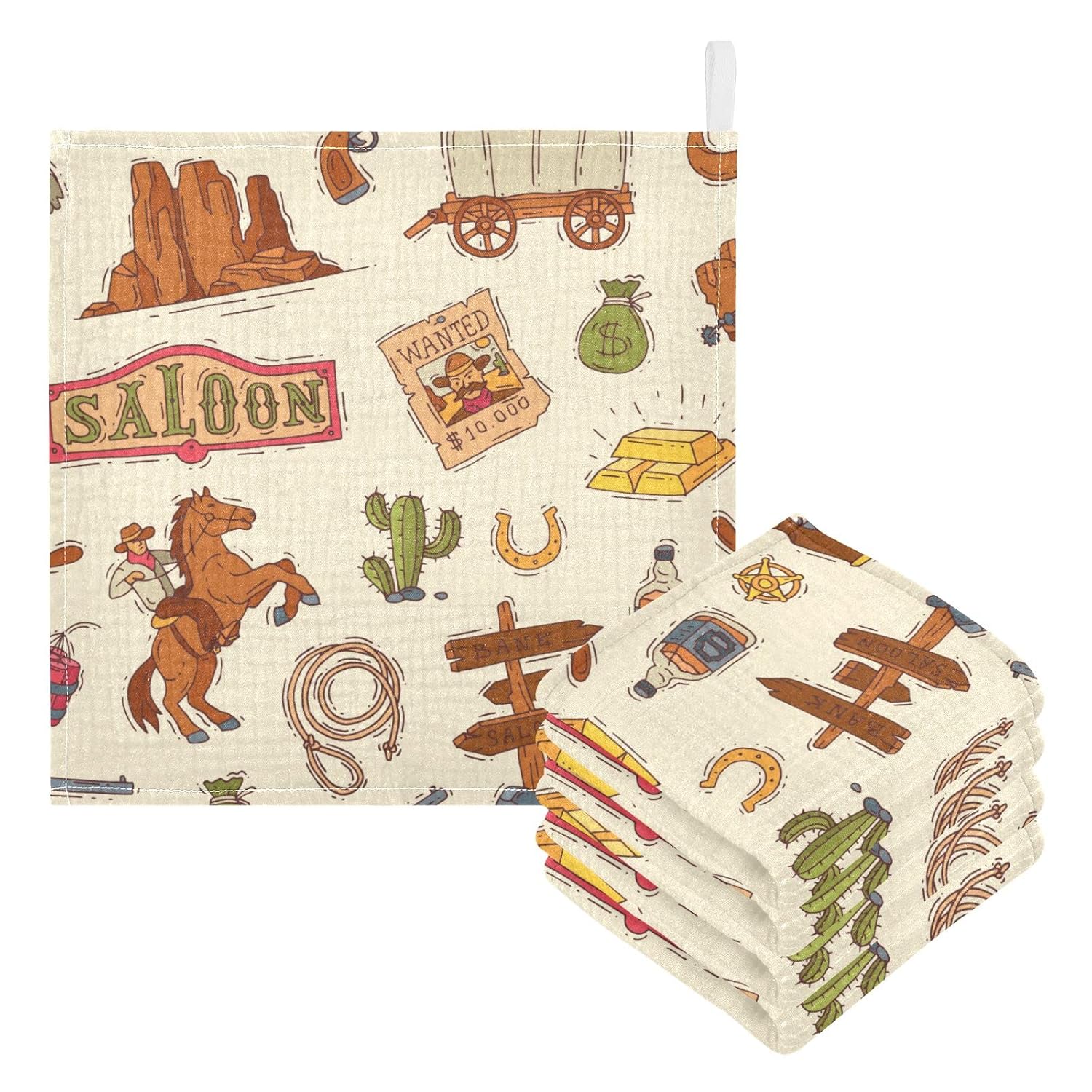 WIFIU Cowboy Sheriff Baby Burp Cloths 3 Pack