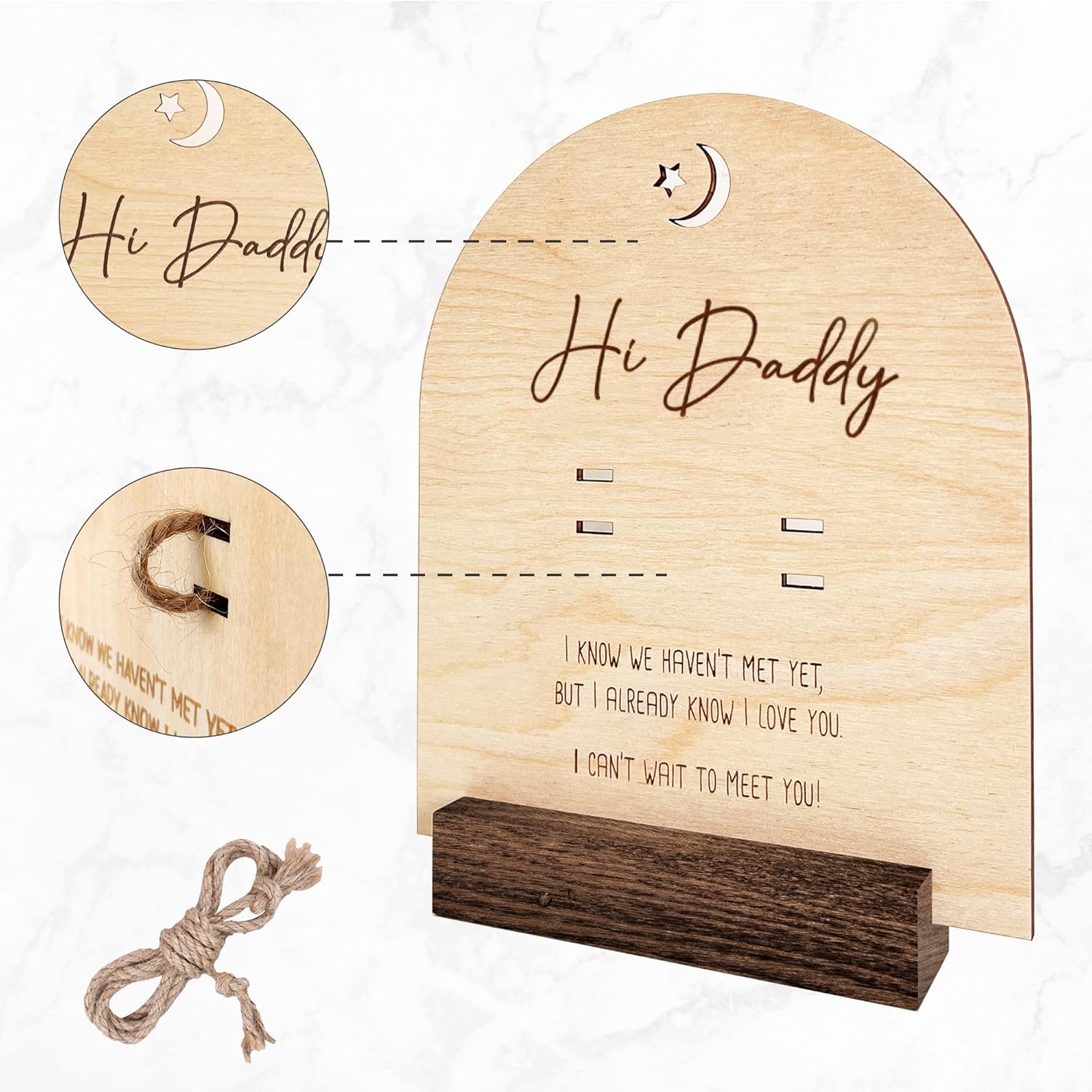 Hi Daddy Pregnancy Test Keepsake Wooden Sign