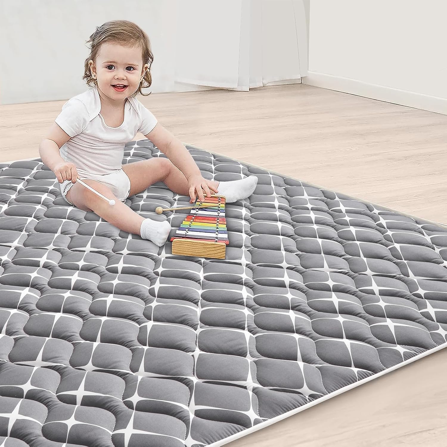Vibe Bear High-Density Foam Play Mat for Babies 59x59 Inches