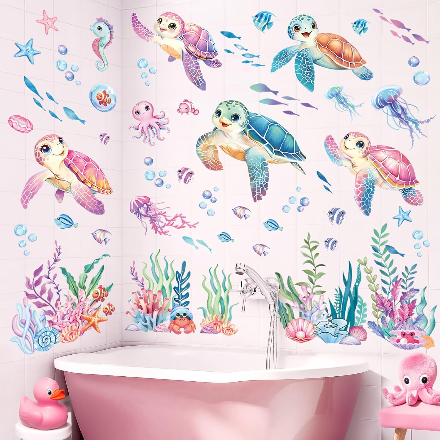 Decalmile Sea Turtles Ocean Wall Decals Stickers