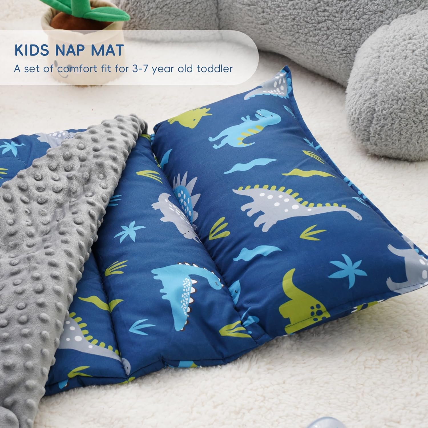 Bunnikins Clover Toddler Nap Mat with Pillow 1