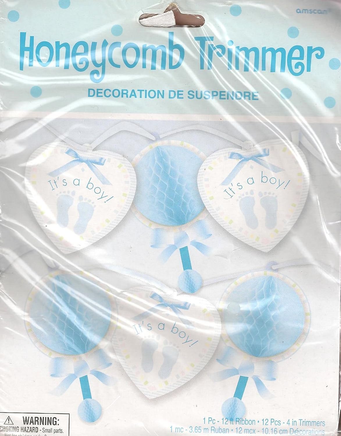 Baby Boy Footprint Baby Shower Trimmer Garland