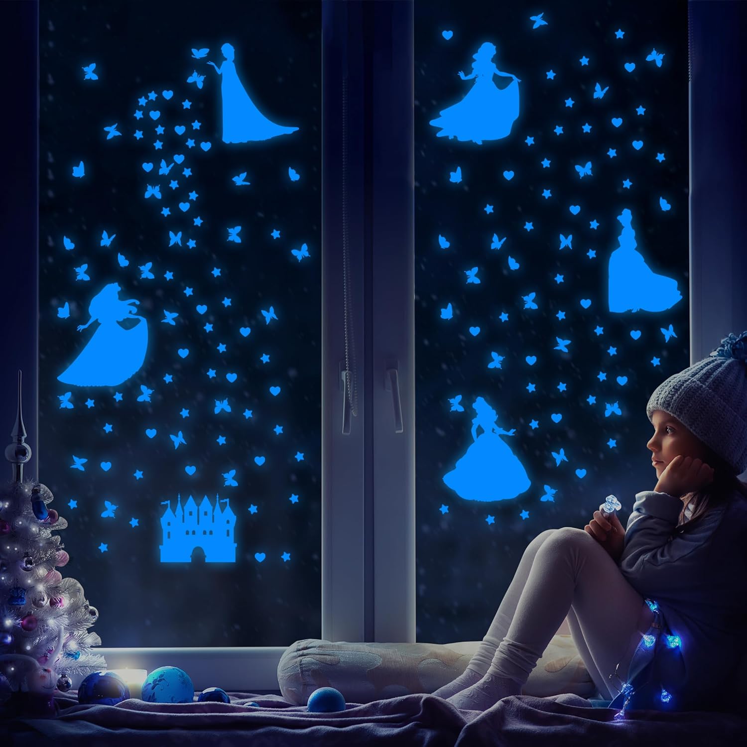 Glow in The Dark Princess Castle Wall Sticker Set