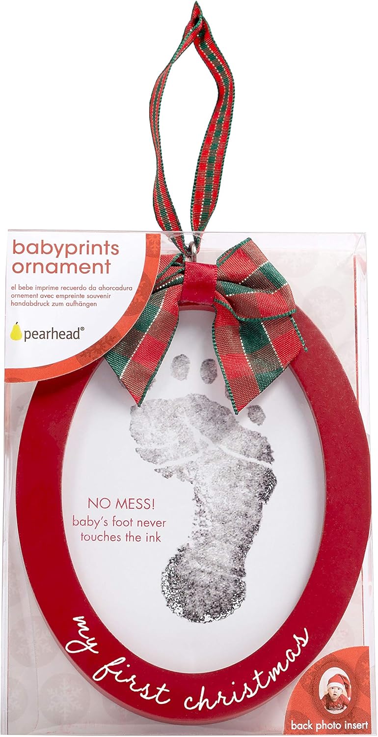 Pearhead Babyprints Double-Sided Christmas Ornament with Ink Pad Pack of 2