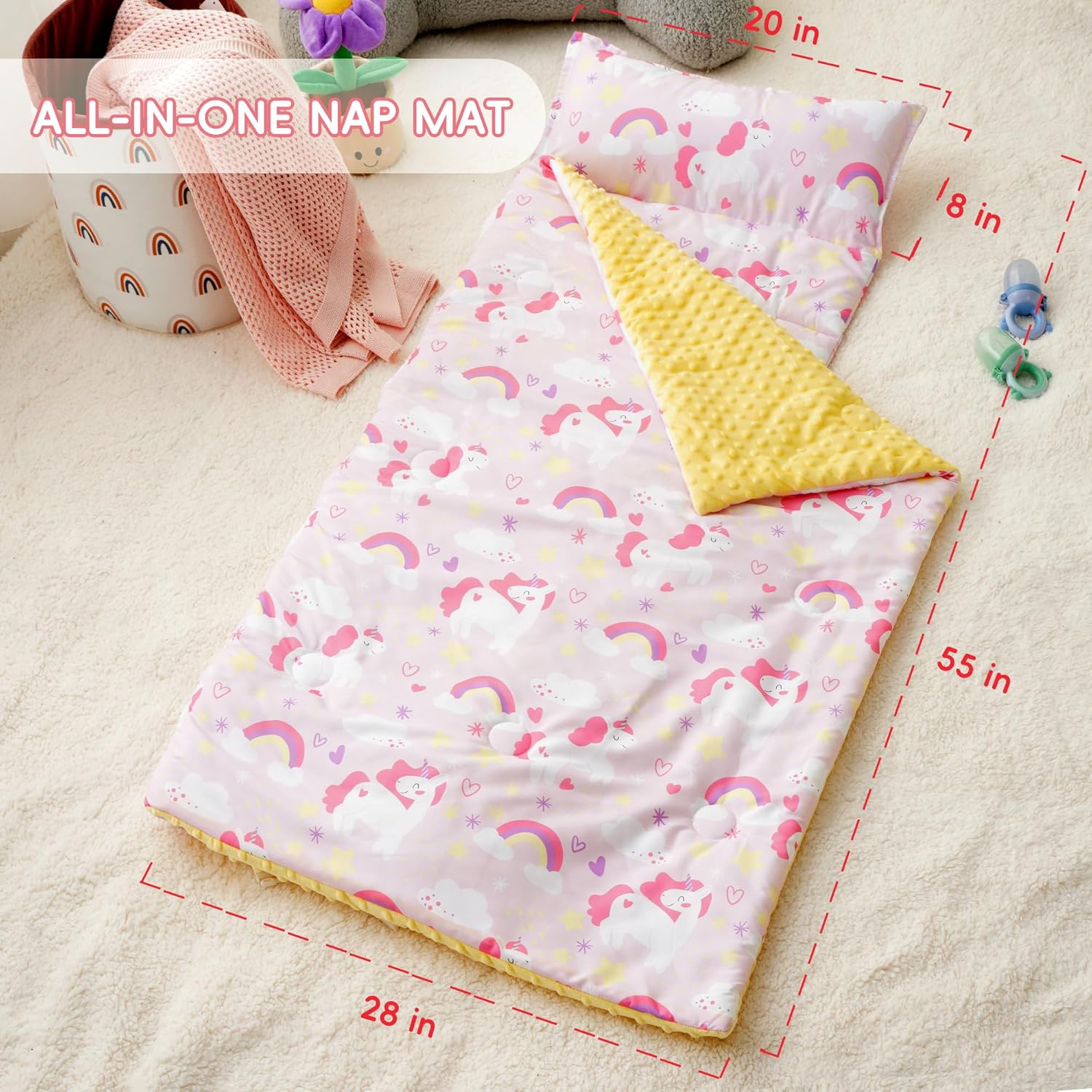 Bunnikins Clover Toddler Nap Mat with Pillow