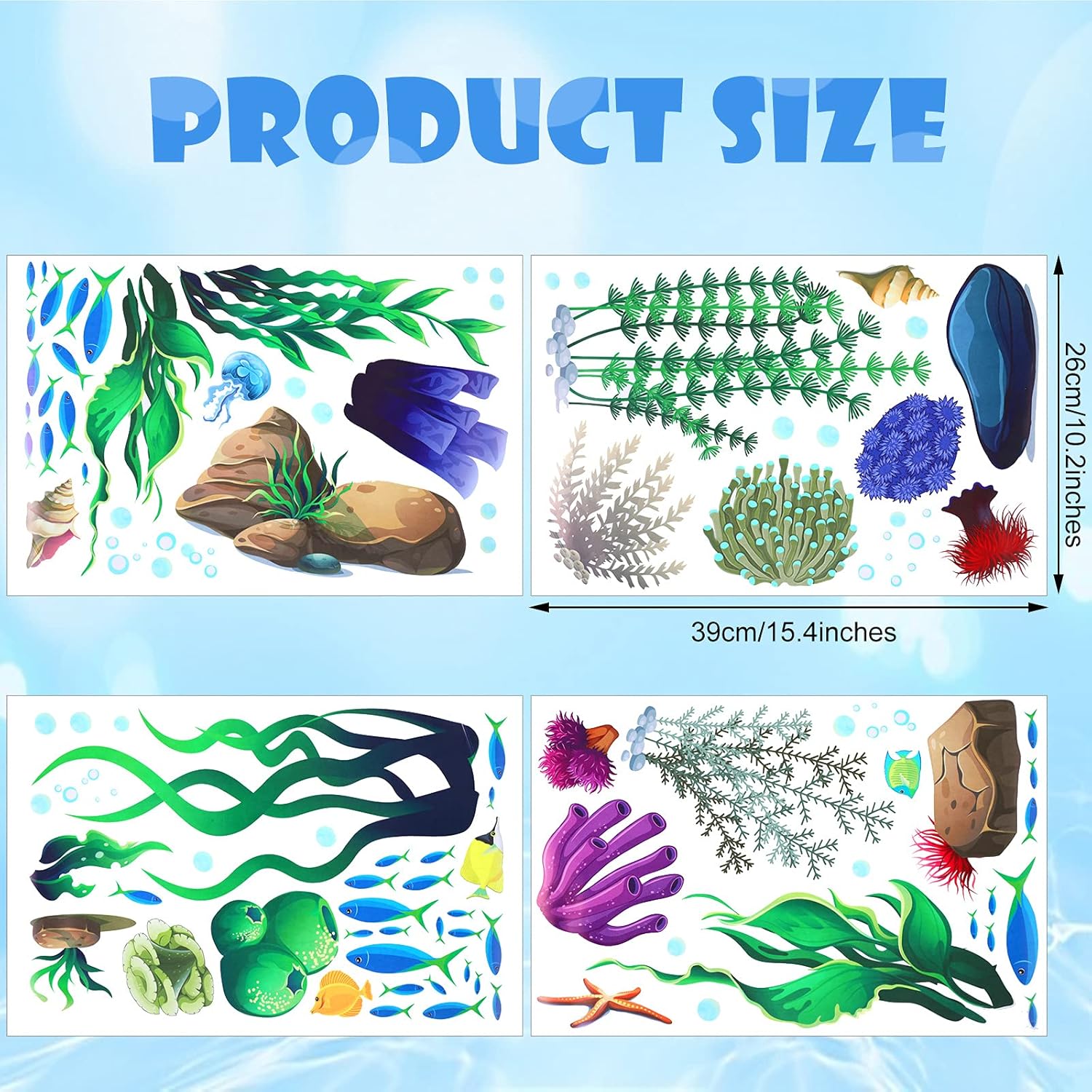 Zonon Under The Sea Wall Decals Coral Reef and Seaweed