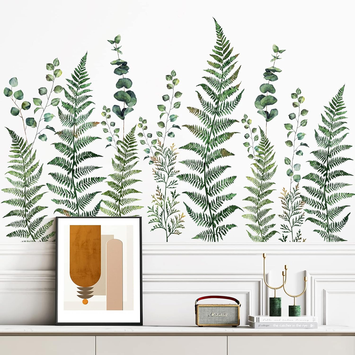 Amaonm Removable Green Leaves Wall Decals DIY