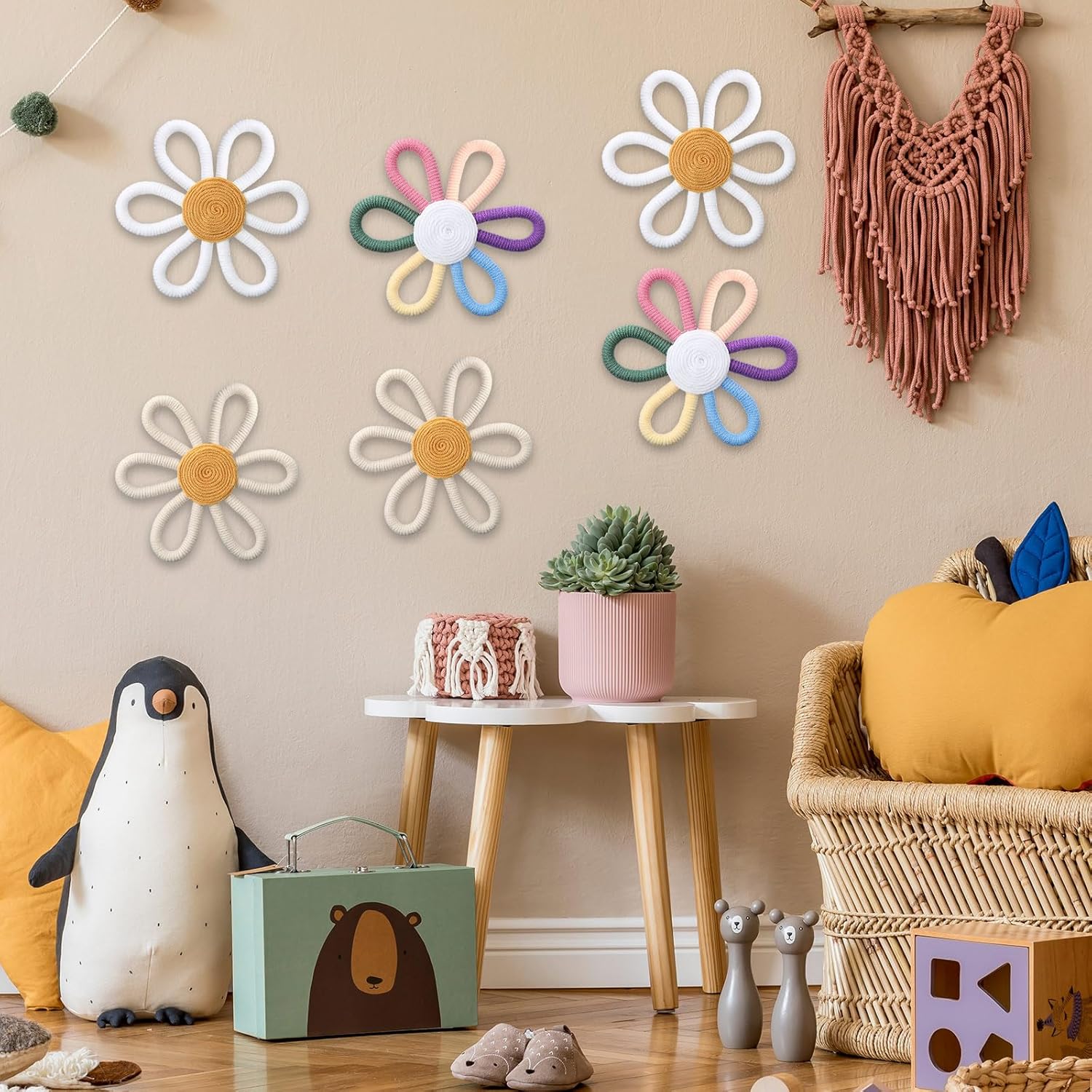 Ripeng 6 Pcs Boho Wall Decor for Baby Girls
