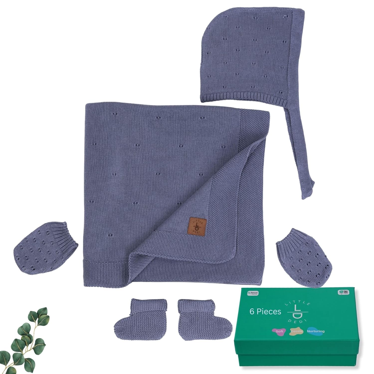 Soft Baby Blanket Gift Set with Hat Gloves Booties