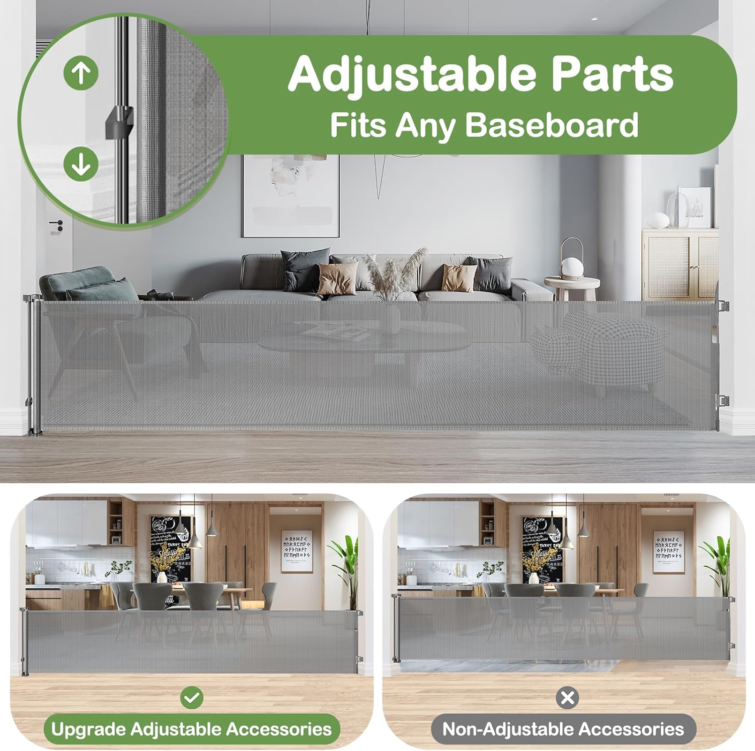 200 Inch Retractable Baby Gate for Wide Openings