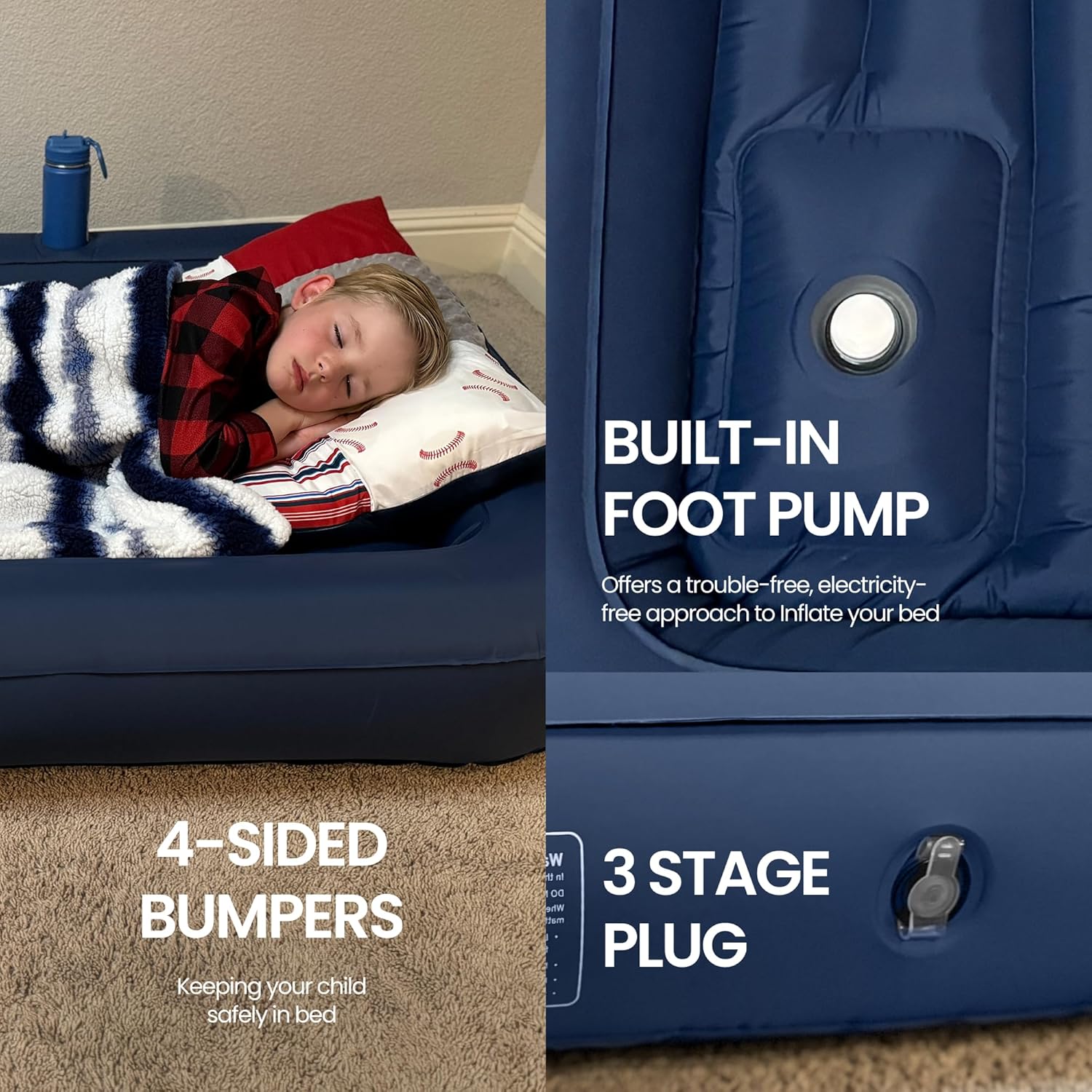 Alpine Ridge Toddler Travel Bed with 4-Sided Bumpers