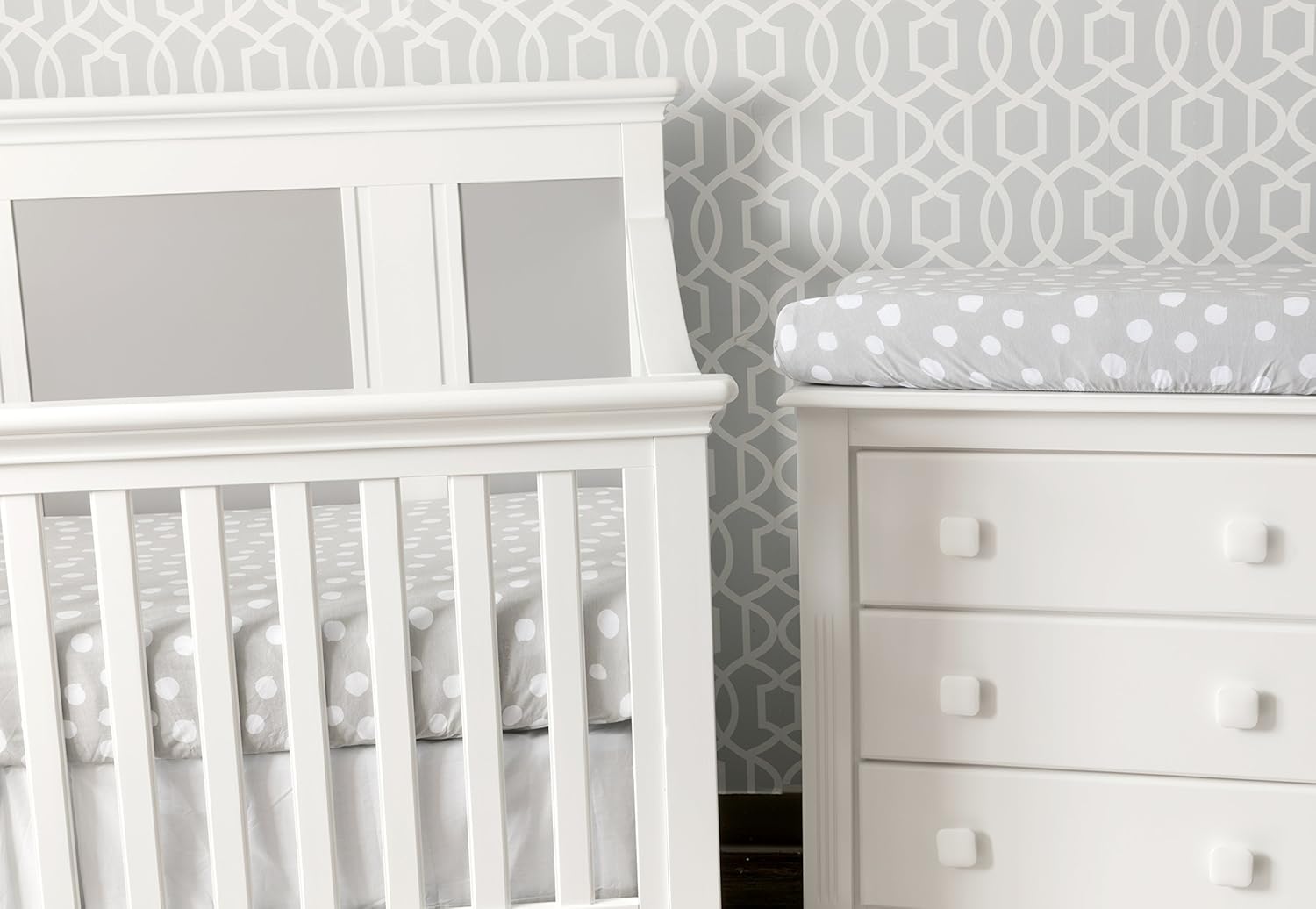 Changing Pad Cover Set Cradle Sheet 2 Pack Grey Abstract Stripes Dots