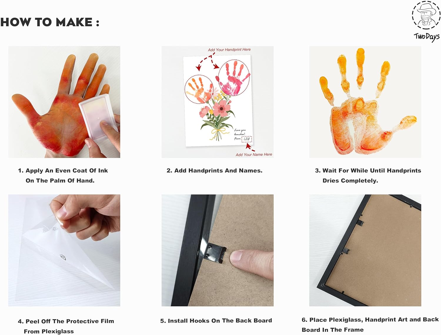 TwoDays Flower Bouquet Handprint Art Kit