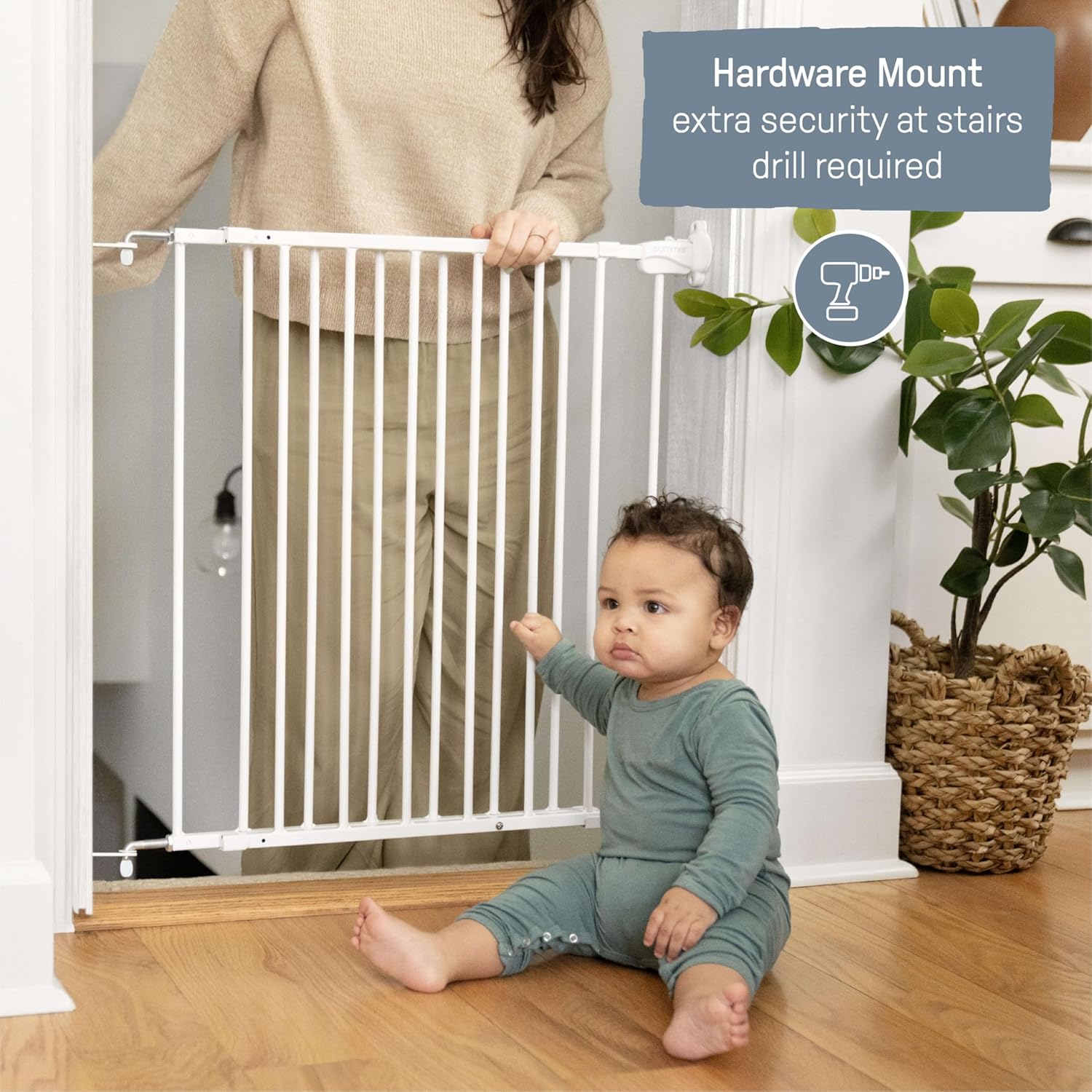 Ingenuity Stairway 42W Safety Pet and Baby Gate - White Metal