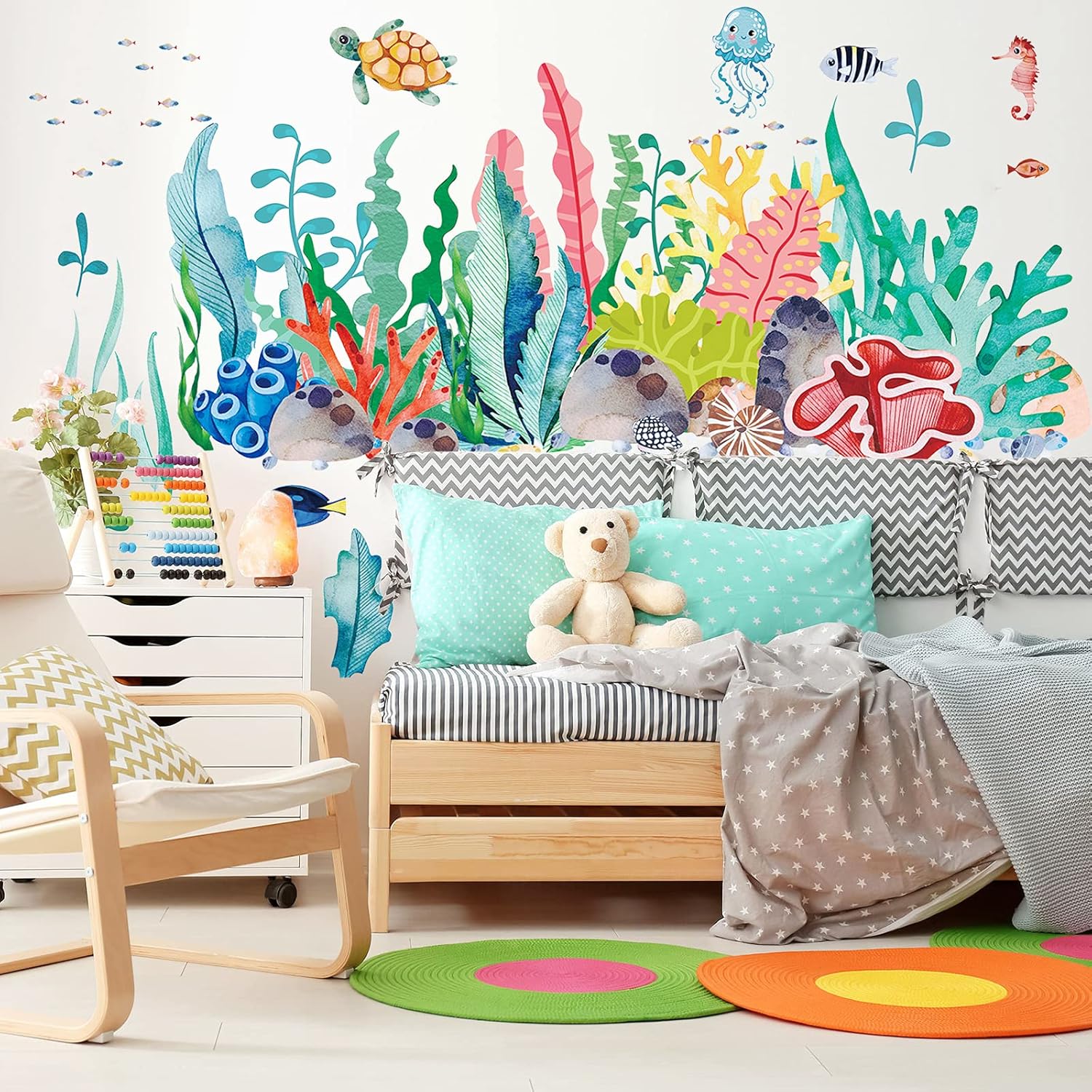 2 Sheets Under the Sea Wall Decals Ocean Life Stickers