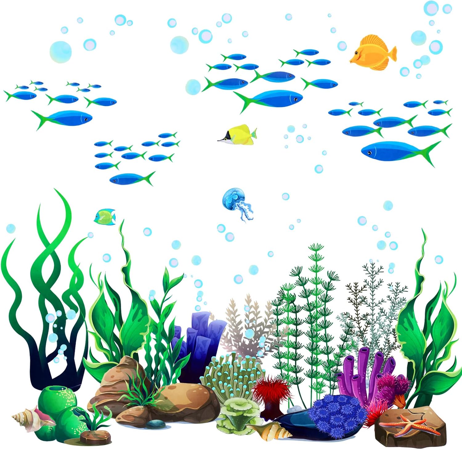 Zonon Under The Sea Wall Decals Coral Reef and Seaweed