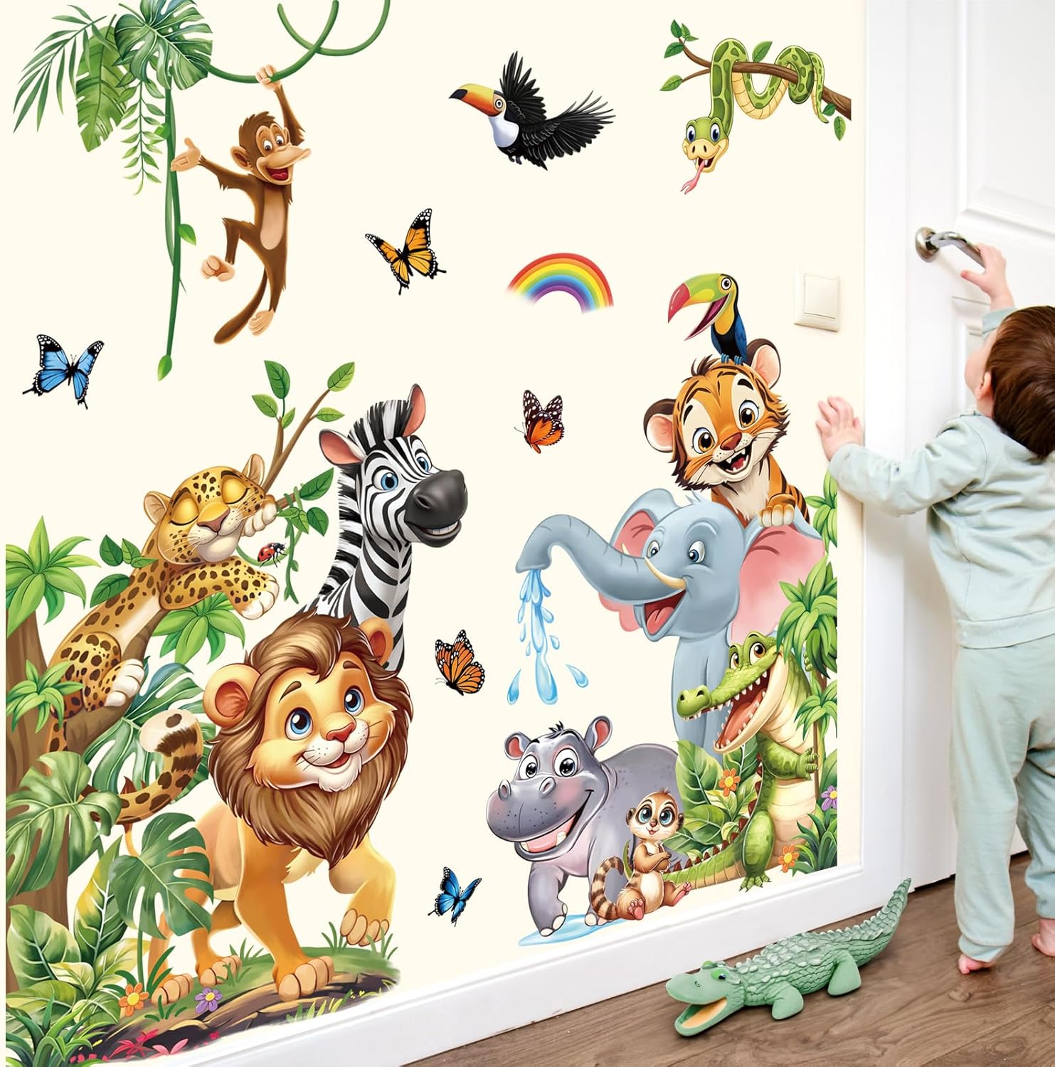 Jungle Animals Wall Stickers for Kids Room and Baby Nursery