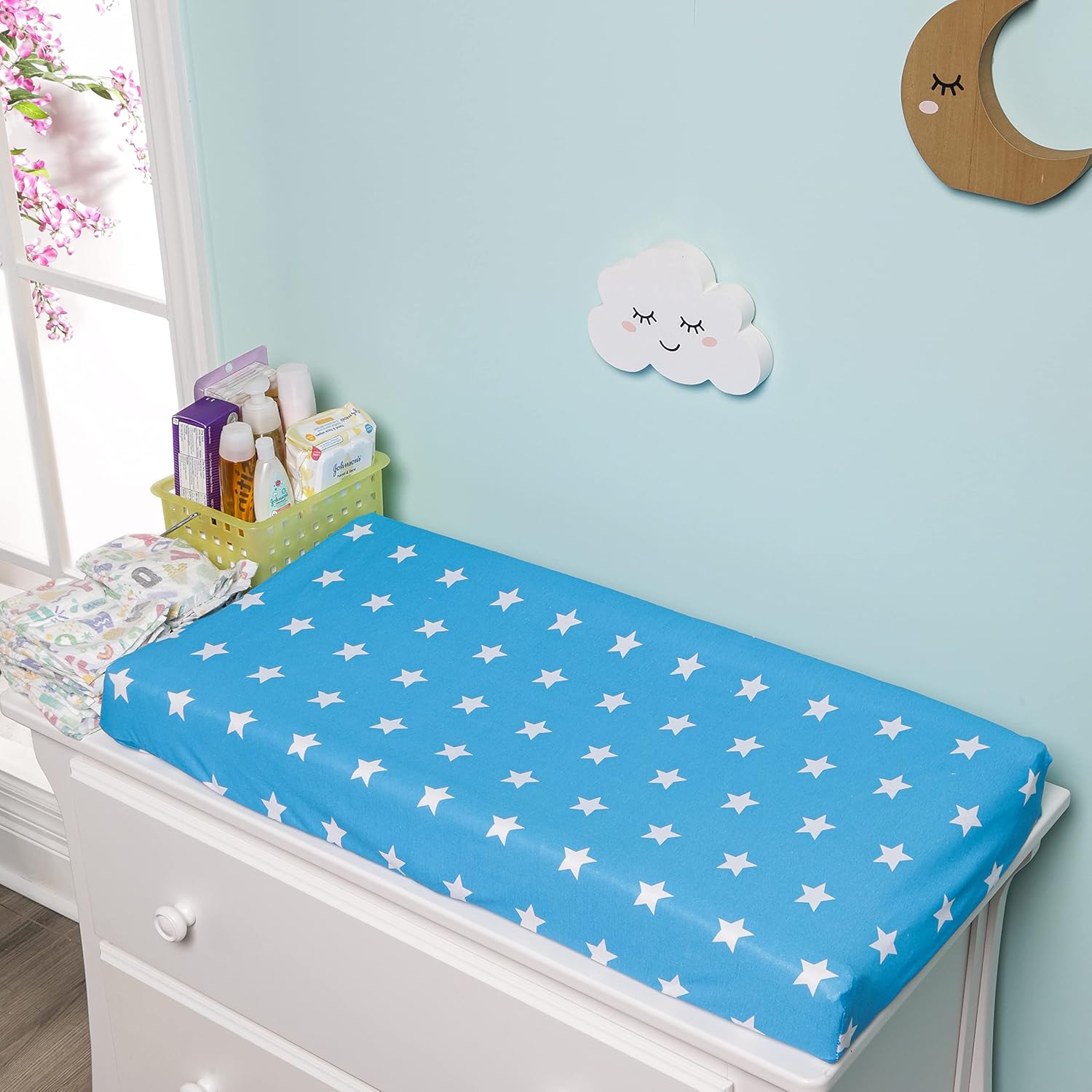 EVERYDAY KIDS 2 Pack Baby Changing Pad Covers for Boys