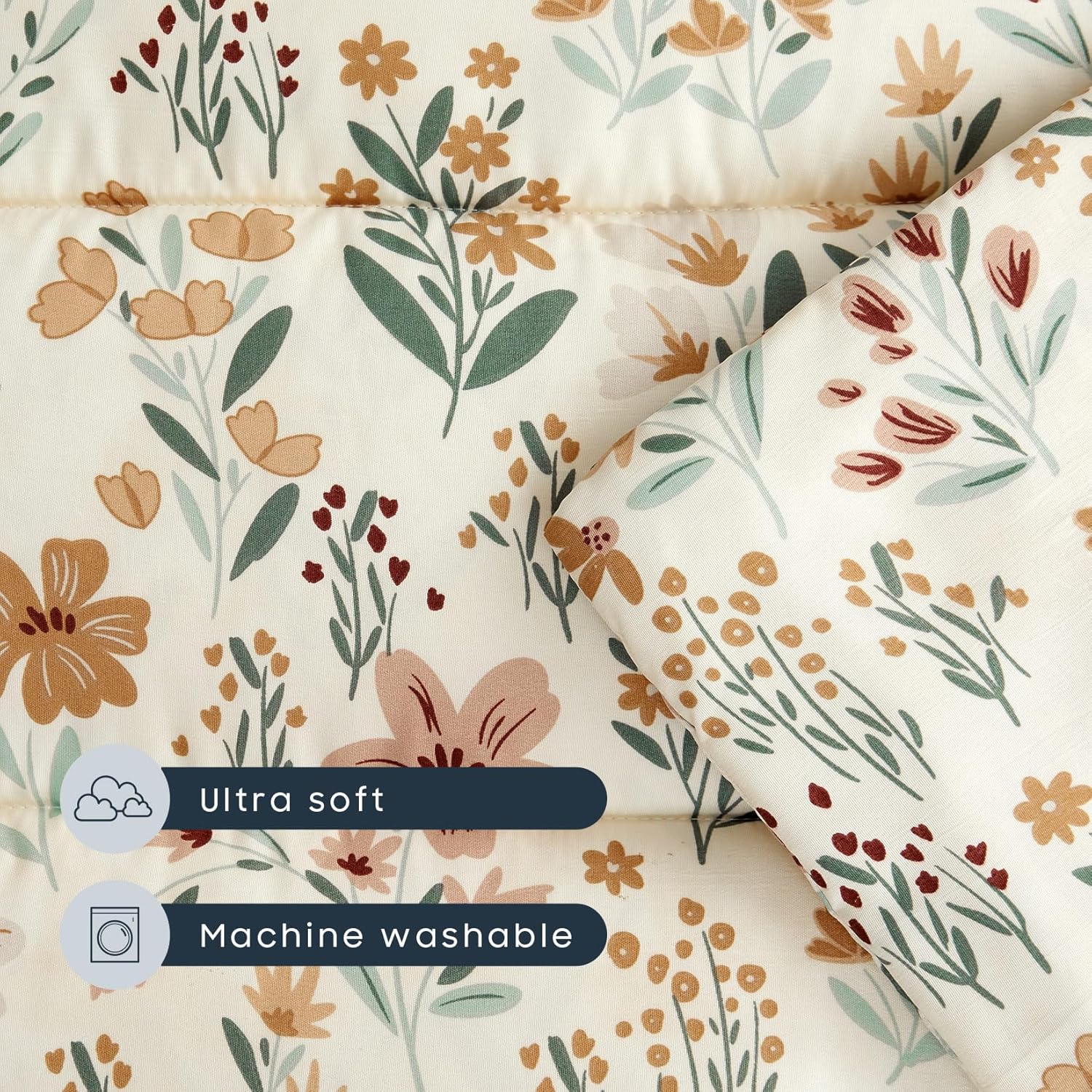 Wake In Cloud Toddler Nap Mat with Pillow and Blanket Orange Cream