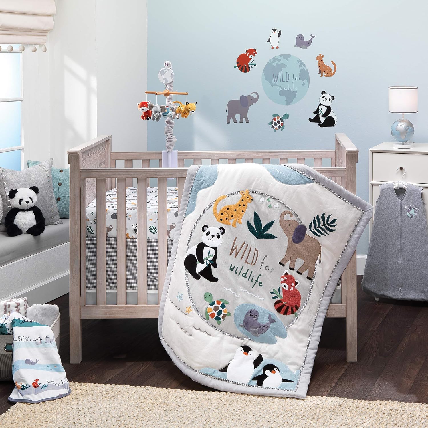 Lambs Ivy Wildlife Musical Baby Mobile - Protect The Animals