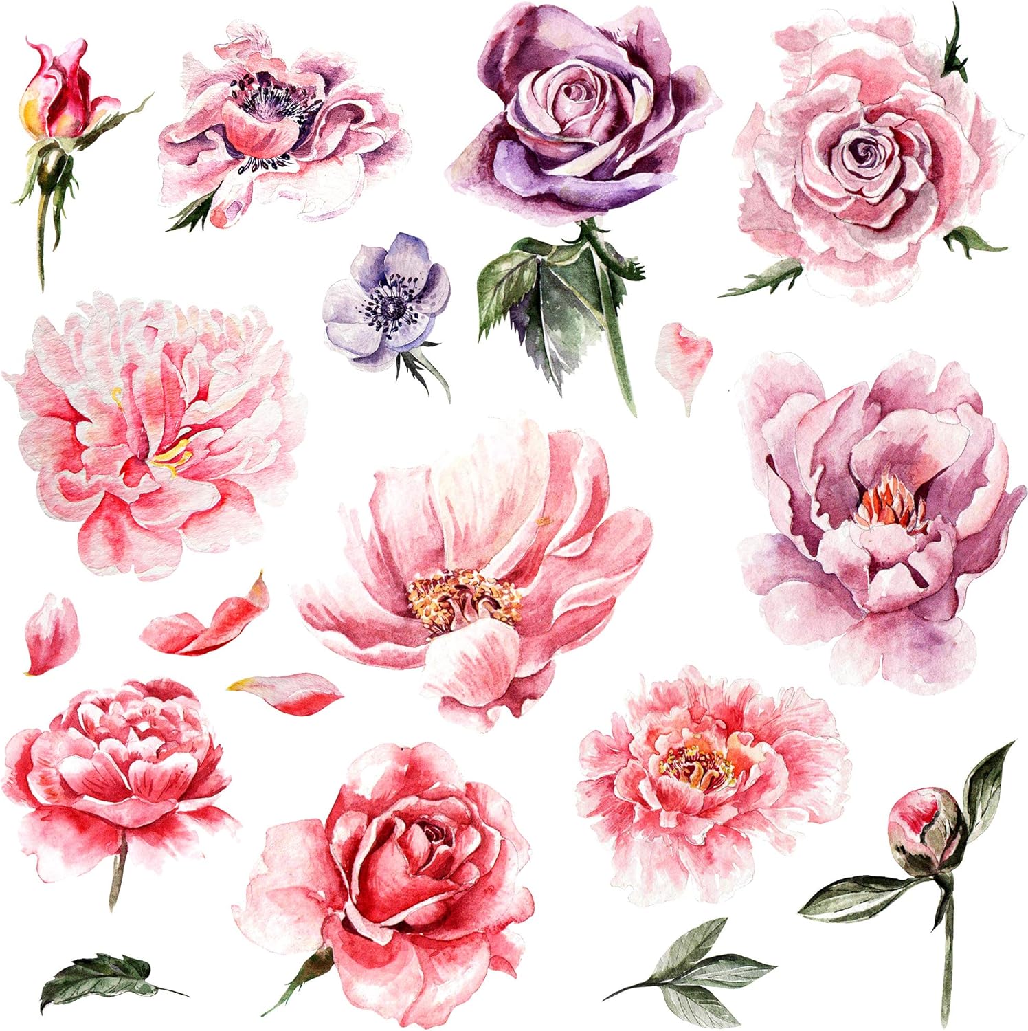 Amaonm 3D Peony Flower Wall Decal for Kids Bedroom