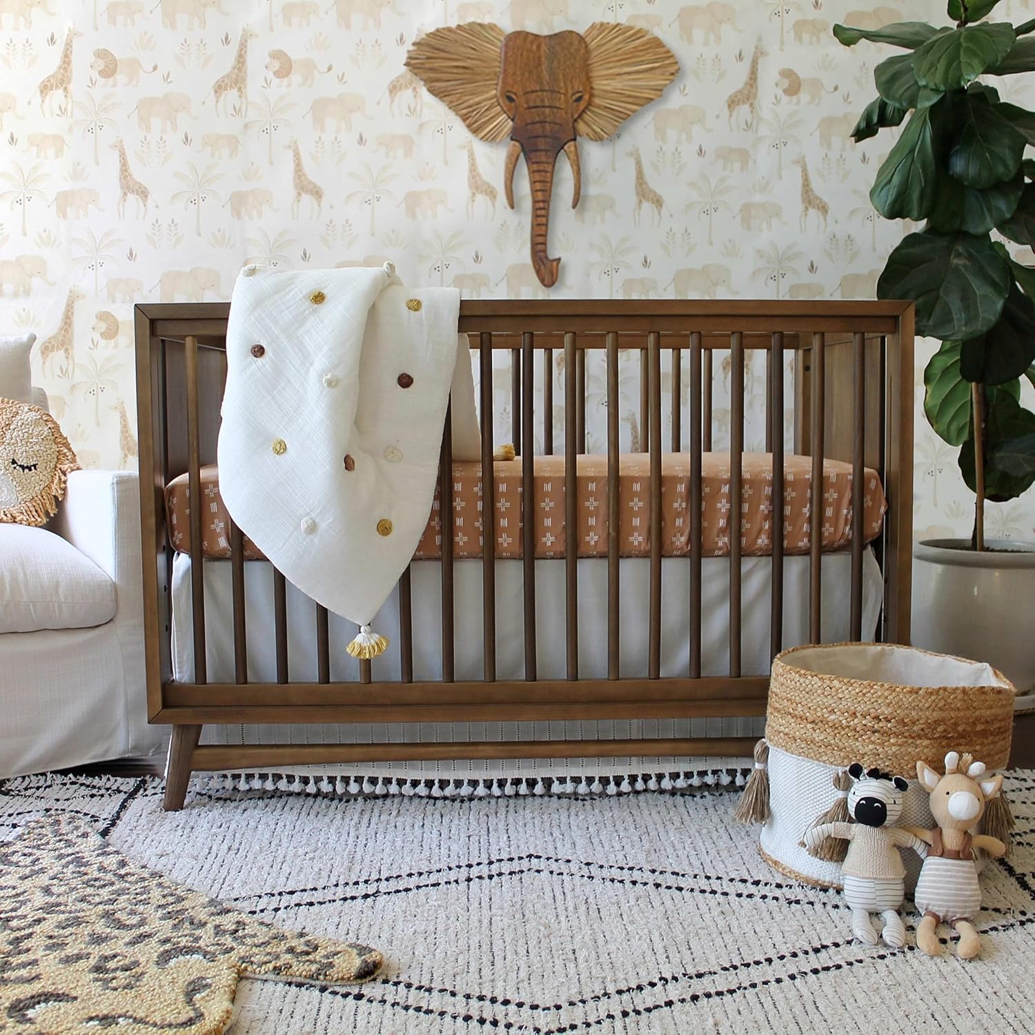 Crane Baby Wooden Elephant Wall Decor 21x21 Brown