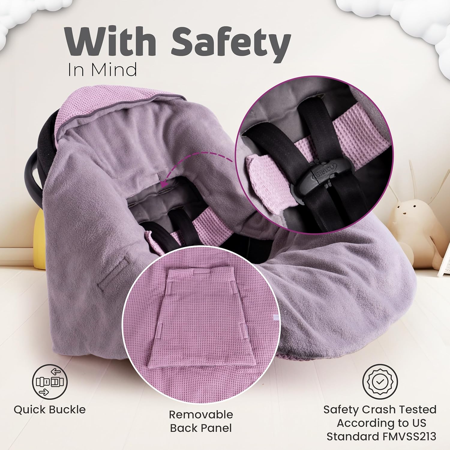 Swaddyl Car Seat Cover for Baby Girl Winter Essential Gift