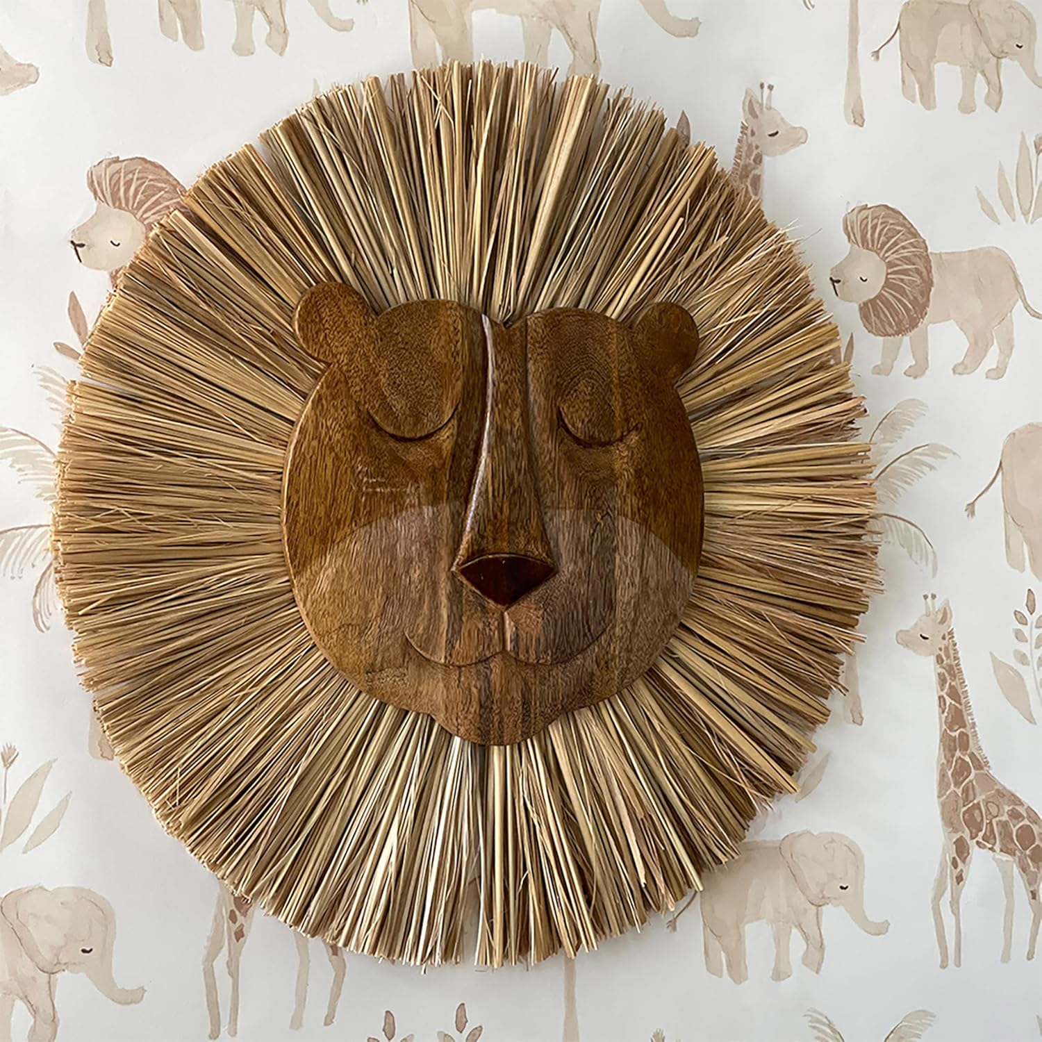 Crane Baby Wooden Lion Wall Decor for Nursery