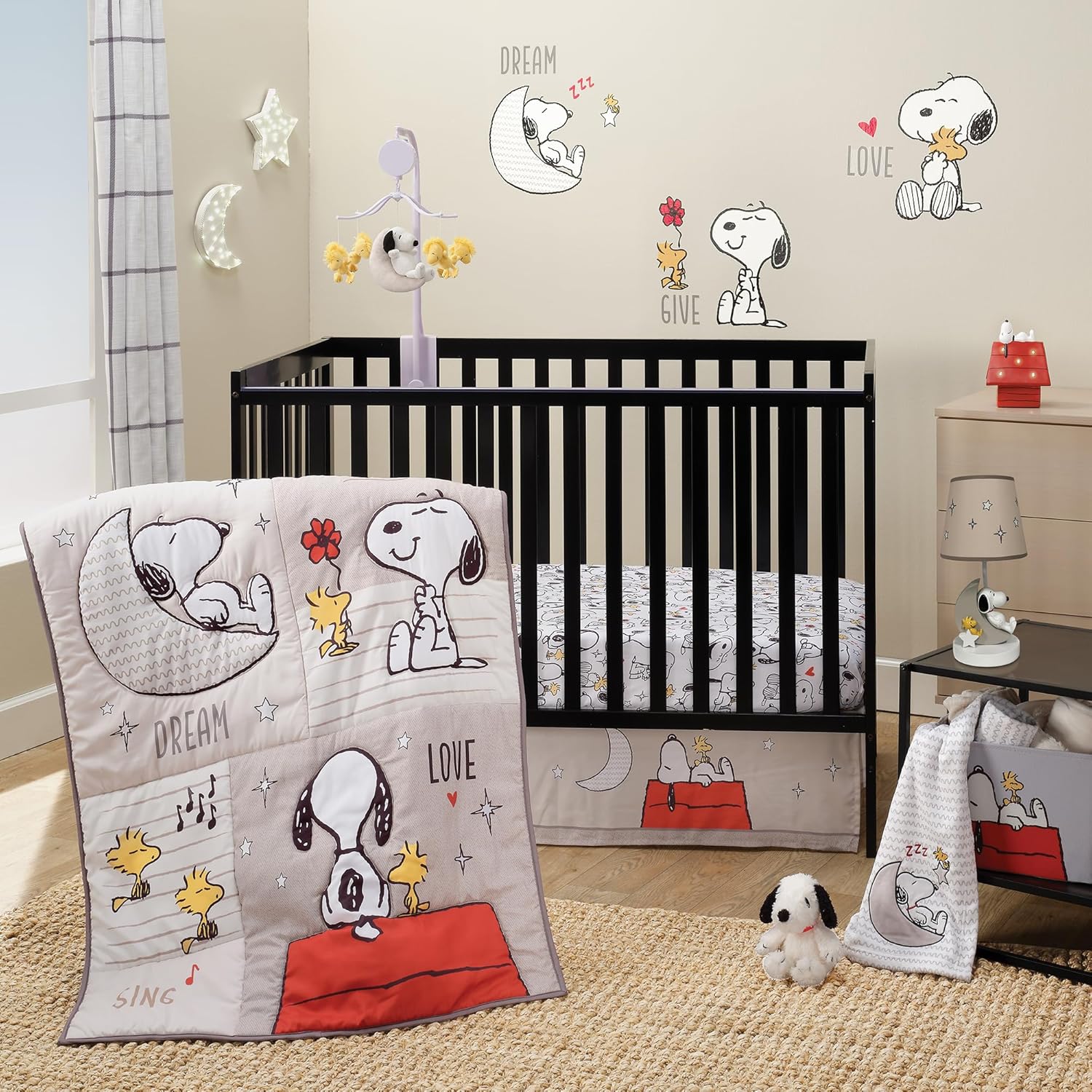 Bedtime Originals Snoopy Love Musical Crib Mobile Soother