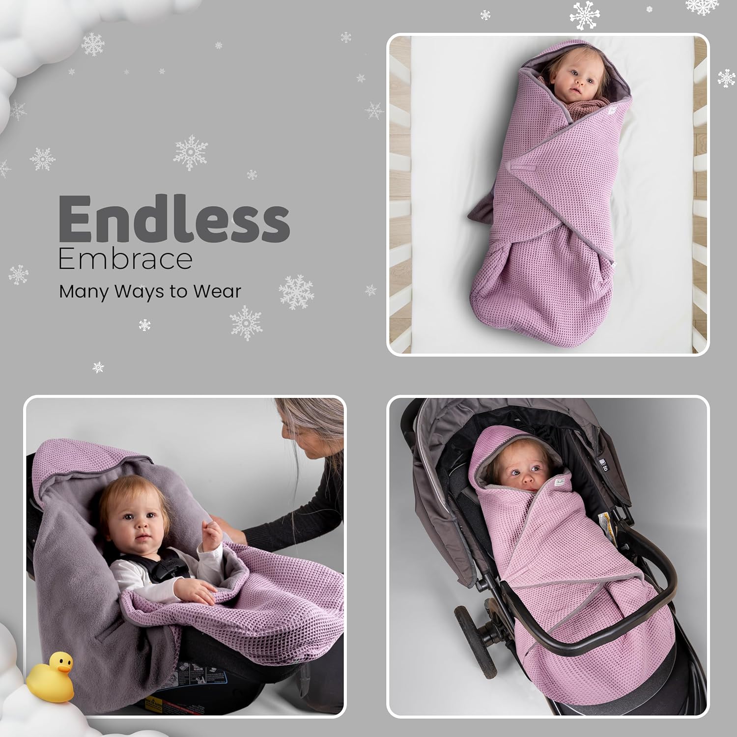 Swaddyl Car Seat Cover for Baby Girl Winter Essential Gift