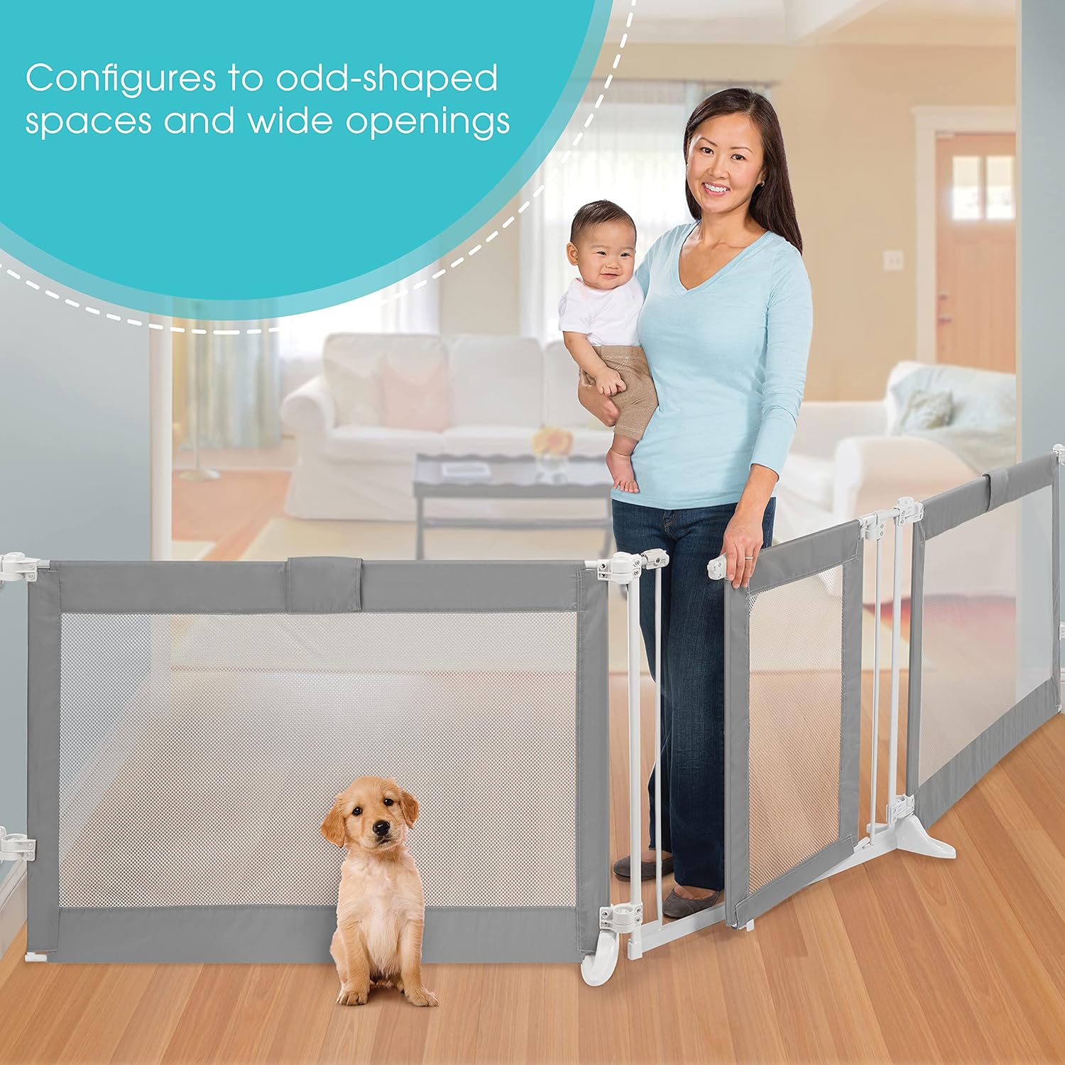 Summer Infant Custom Fit Walk-Thru Pet and Baby Gate - Grey