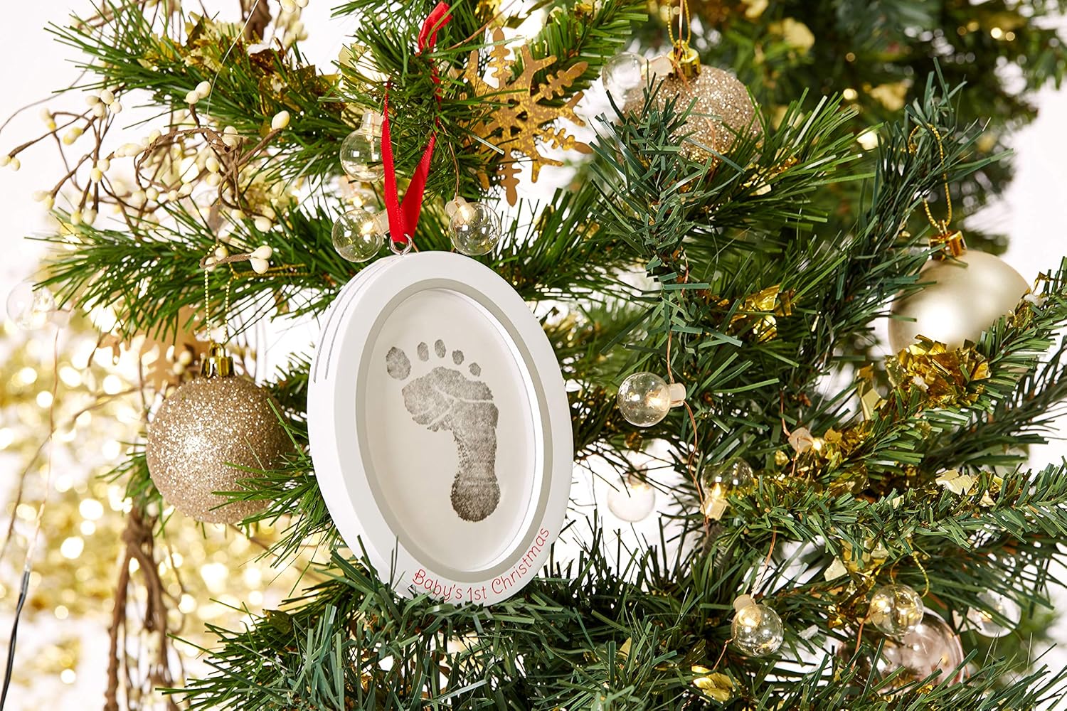 Pearhead Babyprints Double-Sided Christmas Ornament with Handprint and Footprint Kit