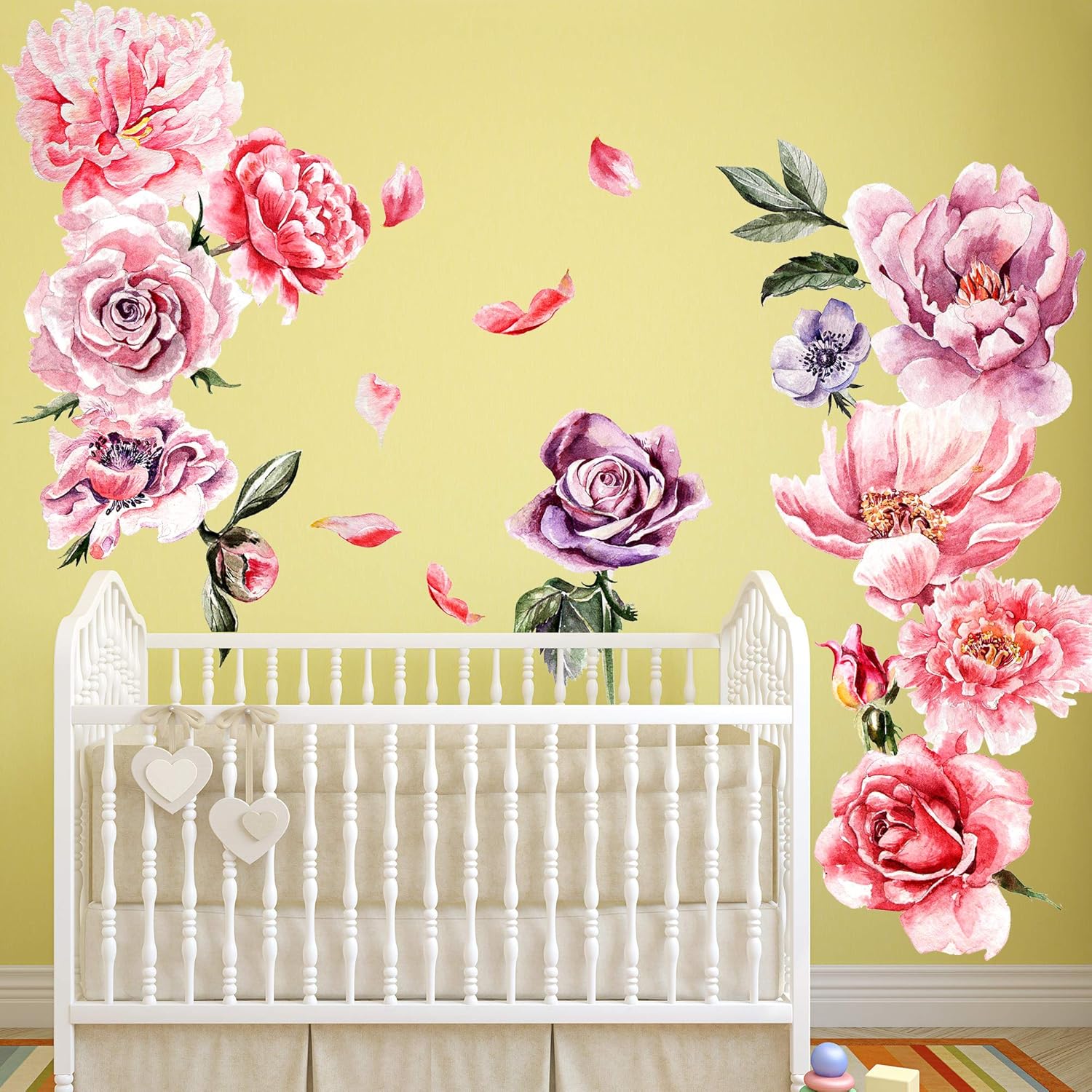 Amaonm 3D Peony Flower Wall Decal for Kids Bedroom