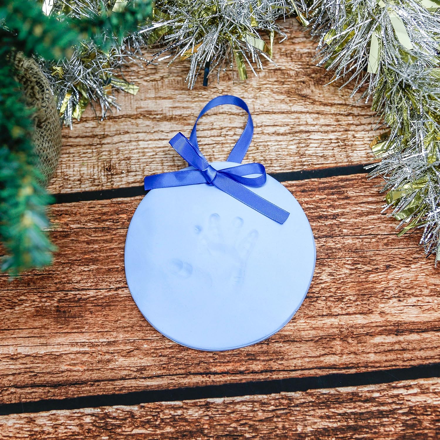 Tiny Ideas Baby Handprint Footprint Keepsake Ornament Kit Blue